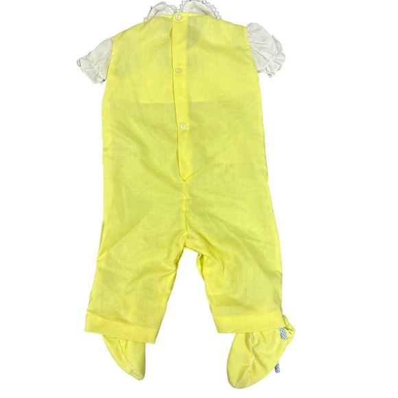 Signature Kids Baby Yellow Squirrel Acorn Embroidered Footed Pajamas Romper 18mo - Picture 2 of 10